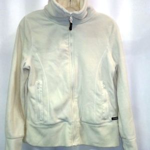 Calvin Klein Ivory Full Zip-Up Fleece Jacket Sz S